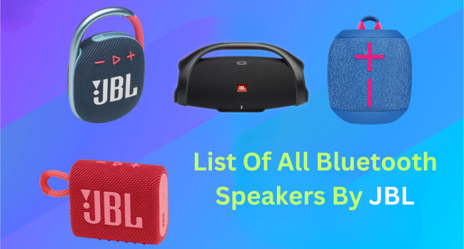 List of all Bluetooth Speakers by JBL
